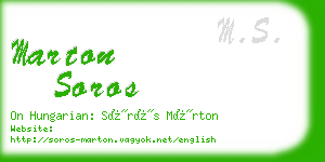 marton soros business card